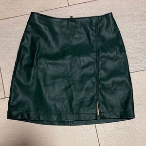 Hollister Green Leather Skirt